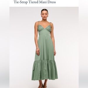 Abercrombie & Fitch Sage Tie-Strap Tiered Maxi Dress